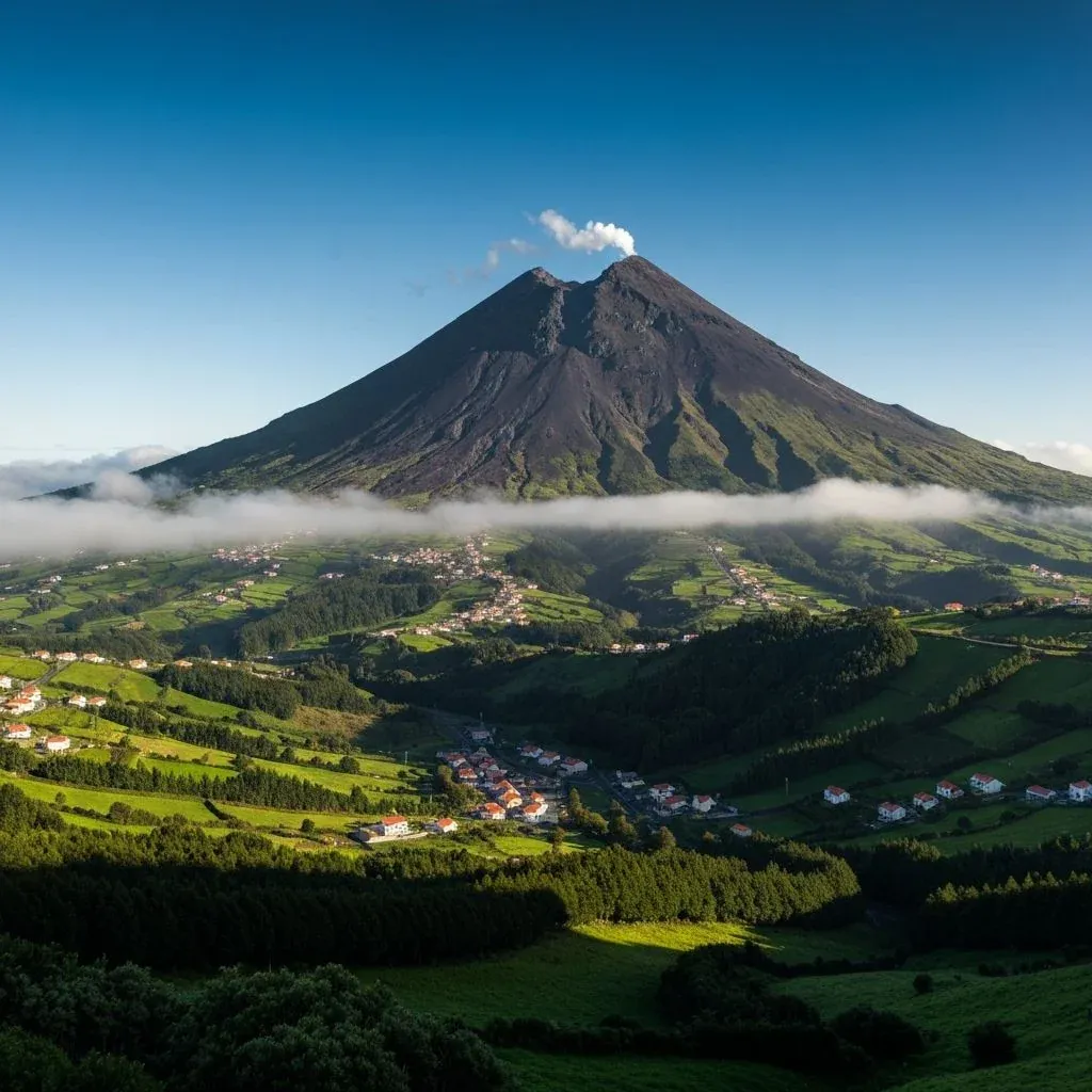 Pico Mountain, Portugal's highest peak, on Pico island in the Azores