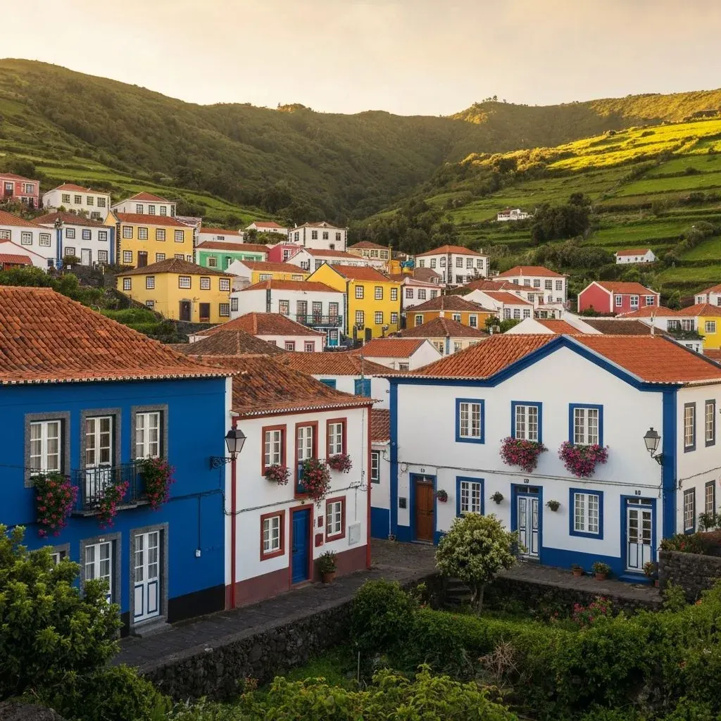 Traditional Azorean village on Terceira island